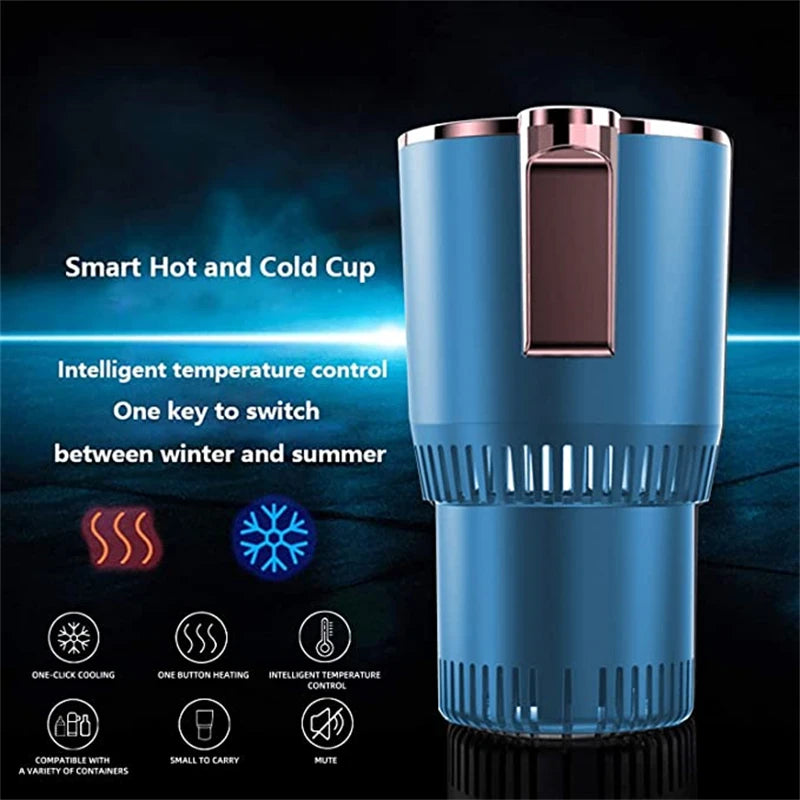 12V Warmer Cooler Smart Cooling & Heating Car Cup 2-In-1 Temperature Display Cup Holder for Water Coffee Beverage Car Accessory